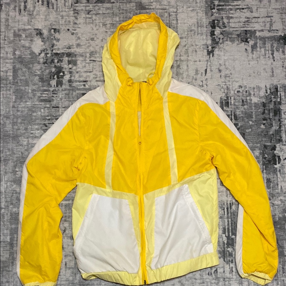 H&M Yellow/White Windbreaker Large